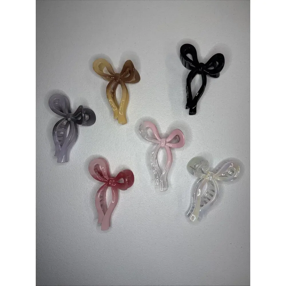 6 Pcs Bow Hair Clips Elegant Hair Claw Clip Hair Accessories Multicolor May Vary